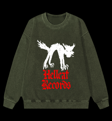 Hellcat Records Vintage Washed 100% Cotton Sweatshirt