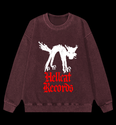 Hellcat Records Vintage Washed 100% Cotton Sweatshirt