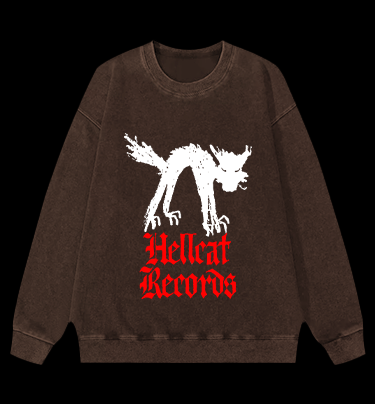 Hellcat Records Vintage Washed 100% Cotton Sweatshirt
