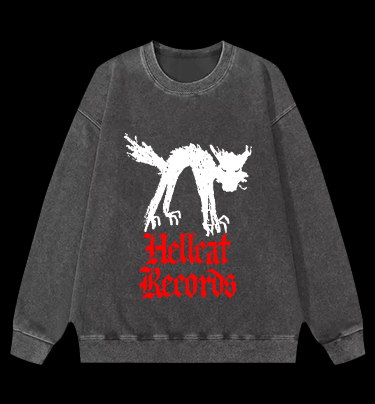 Hellcat Records Vintage Washed 100% Cotton Sweatshirt