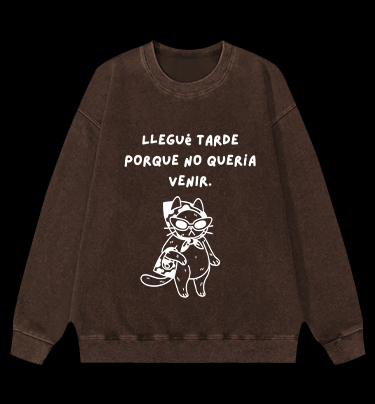 Hidden Light Traces Bear Vintage Washed 100% Cotton Sweatshirt