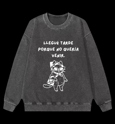 Hidden Light Traces Bear Vintage Washed 100% Cotton Sweatshirt