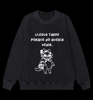 Hidden Light Traces Bear Vintage Washed 100% Cotton Sweatshirt