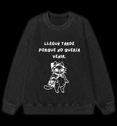 Hidden Light Traces Bear Vintage Washed 100% Cotton Sweatshirt
