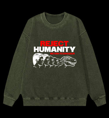 Dinosaur Cursed Vintage Washed 100% Cotton Sweatshirt