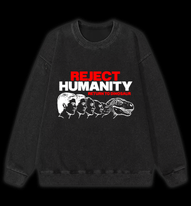 Dinosaur Cursed Vintage Washed 100% Cotton Sweatshirt