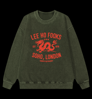 Lee Ho Fook  Monster Vintage Washed 100% Cotton Sweatshirt