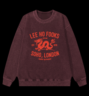 Lee Ho Fook  Monster Vintage Washed 100% Cotton Sweatshirt