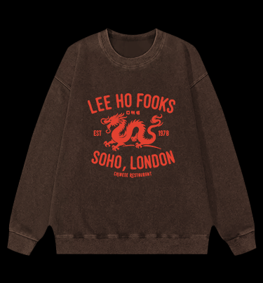 Lee Ho Fook  Monster Vintage Washed 100% Cotton Sweatshirt