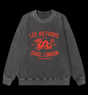Lee Ho Fook  Monster Vintage Washed 100% Cotton Sweatshirt