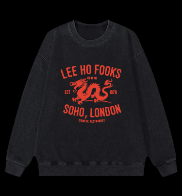 Lee Ho Fook  Monster Vintage Washed 100% Cotton Sweatshirt