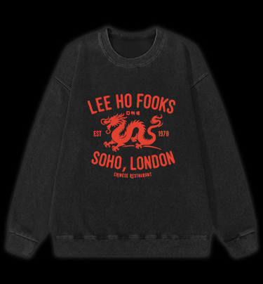Lee Ho Fook  Monster Vintage Washed 100% Cotton Sweatshirt