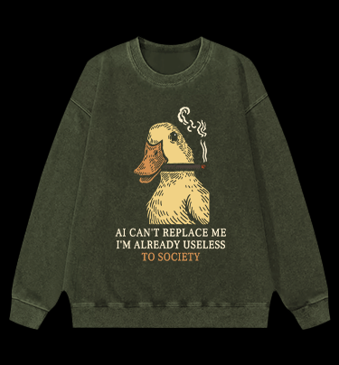 Smoking Duck says Bear Vintage Washed 100% Cotton Sweatshirt