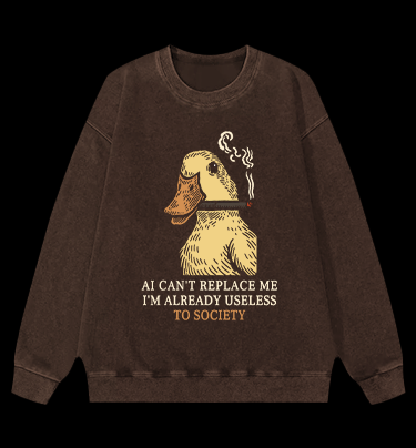 Smoking Duck says Bear Vintage Washed 100% Cotton Sweatshirt