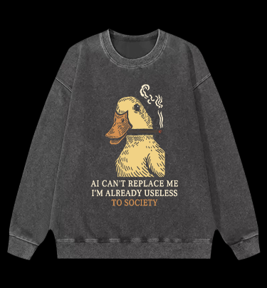 Smoking Duck says Bear Vintage Washed 100% Cotton Sweatshirt