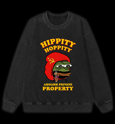 Communist Pepe the Frog Vintage Washed 100% Cotton Sweatshirt