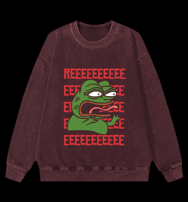 Angry Communist Pepe the Frog Vintage Washed 100% Cotton Sweatshirt