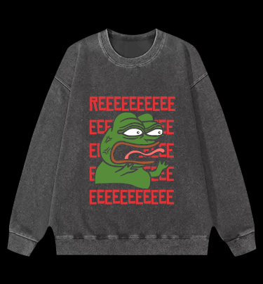 Angry Communist Pepe the Frog Vintage Washed 100% Cotton Sweatshirt