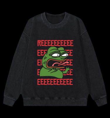 Angry Communist Pepe the Frog Vintage Washed 100% Cotton Sweatshirt