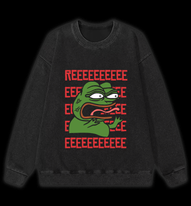 Angry Communist Pepe the Frog Vintage Washed 100% Cotton Sweatshirt