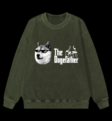 The Doge Godfather Vintage Washed 100% Cotton Sweatshirt