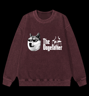 The Doge Godfather Vintage Washed 100% Cotton Sweatshirt