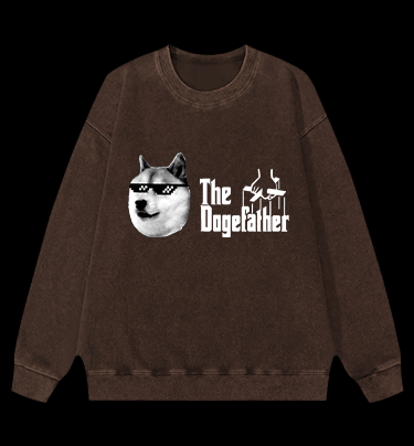 The Doge Godfather Vintage Washed 100% Cotton Sweatshirt