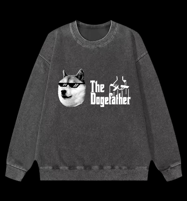 The Doge Godfather Vintage Washed 100% Cotton Sweatshirt