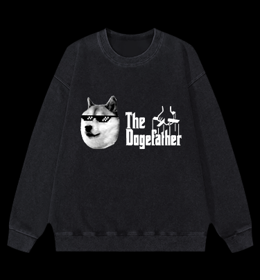 The Doge Godfather Vintage Washed 100% Cotton Sweatshirt