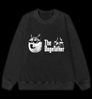 The Doge Godfather Vintage Washed 100% Cotton Sweatshirt