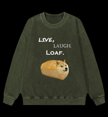 Doge Bread Vintage Washed 100% Cotton Sweatshirt