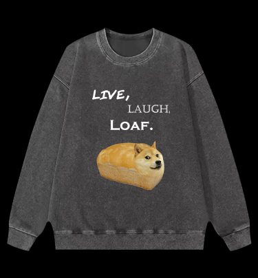 Doge Bread Vintage Washed 100% Cotton Sweatshirt