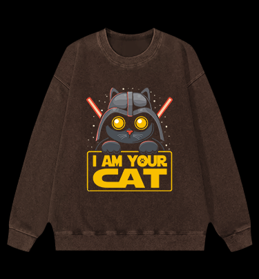 Star Cats Vintage Washed 100% Cotton Sweatshirt