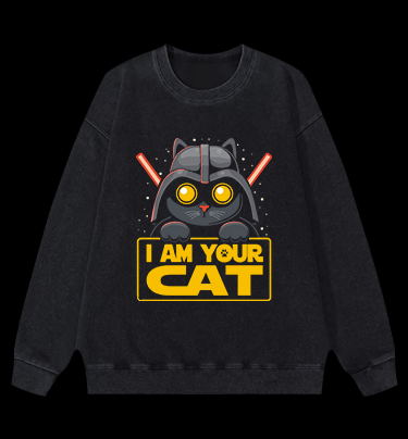 Star Cats Vintage Washed 100% Cotton Sweatshirt