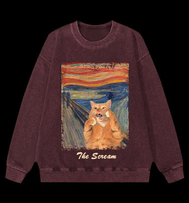 The Scream Vintage Washed 100% Cotton Sweatshirt