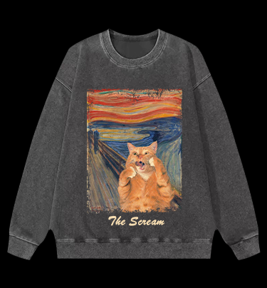 The Scream Vintage Washed 100% Cotton Sweatshirt