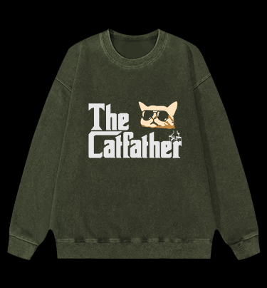The Catfather Vintage Washed 100% Cotton Sweatshirt