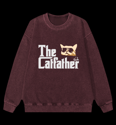 The Catfather Vintage Washed 100% Cotton Sweatshirt