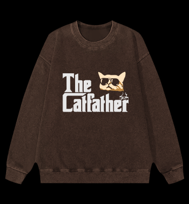The Catfather Vintage Washed 100% Cotton Sweatshirt