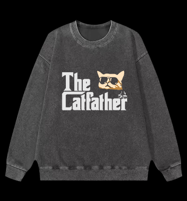 The Catfather Vintage Washed 100% Cotton Sweatshirt