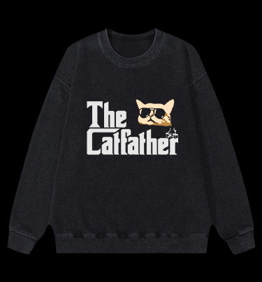 The Catfather Vintage Washed 100% Cotton Sweatshirt