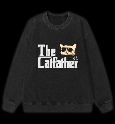 The Catfather Vintage Washed 100% Cotton Sweatshirt
