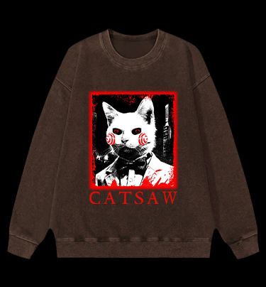 CATSAW Vintage Washed 100% Cotton Sweatshirt