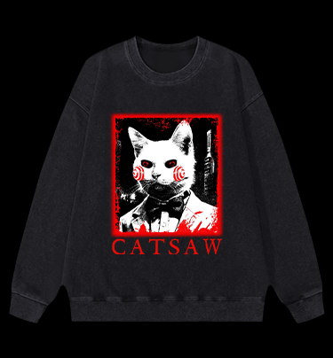 CATSAW Vintage Washed 100% Cotton Sweatshirt
