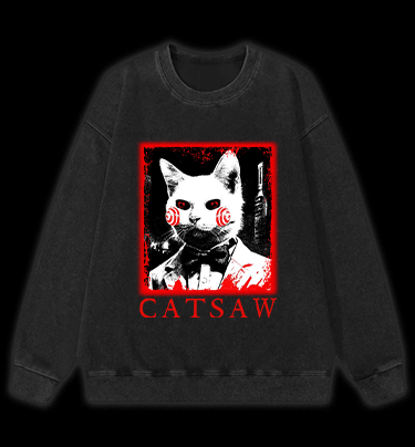 CATSAW Vintage Washed 100% Cotton Sweatshirt