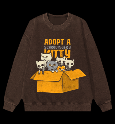 Schrödinger's Cat Vintage Washed 100% Cotton Sweatshirt