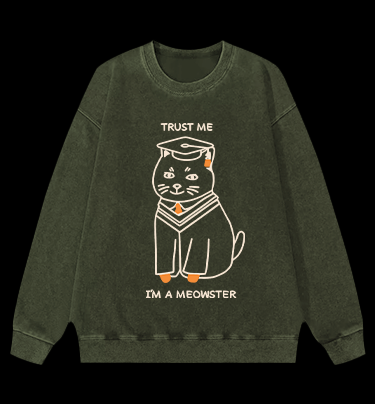 A Meowster Vintage Washed 100% Cotton Sweatshirt