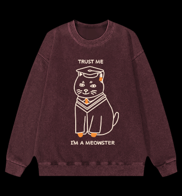 A Meowster Vintage Washed 100% Cotton Sweatshirt