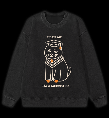 A Meowster Vintage Washed 100% Cotton Sweatshirt