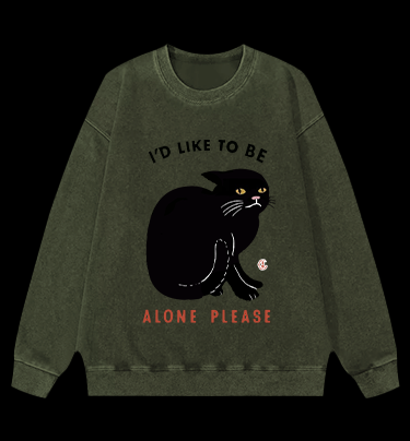 Introverted Cats Vintage Washed 100% Cotton Sweatshirt